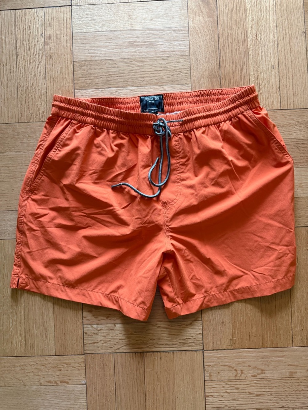 Todd Snyder Orange Elastic-Waist Swim Trunks M